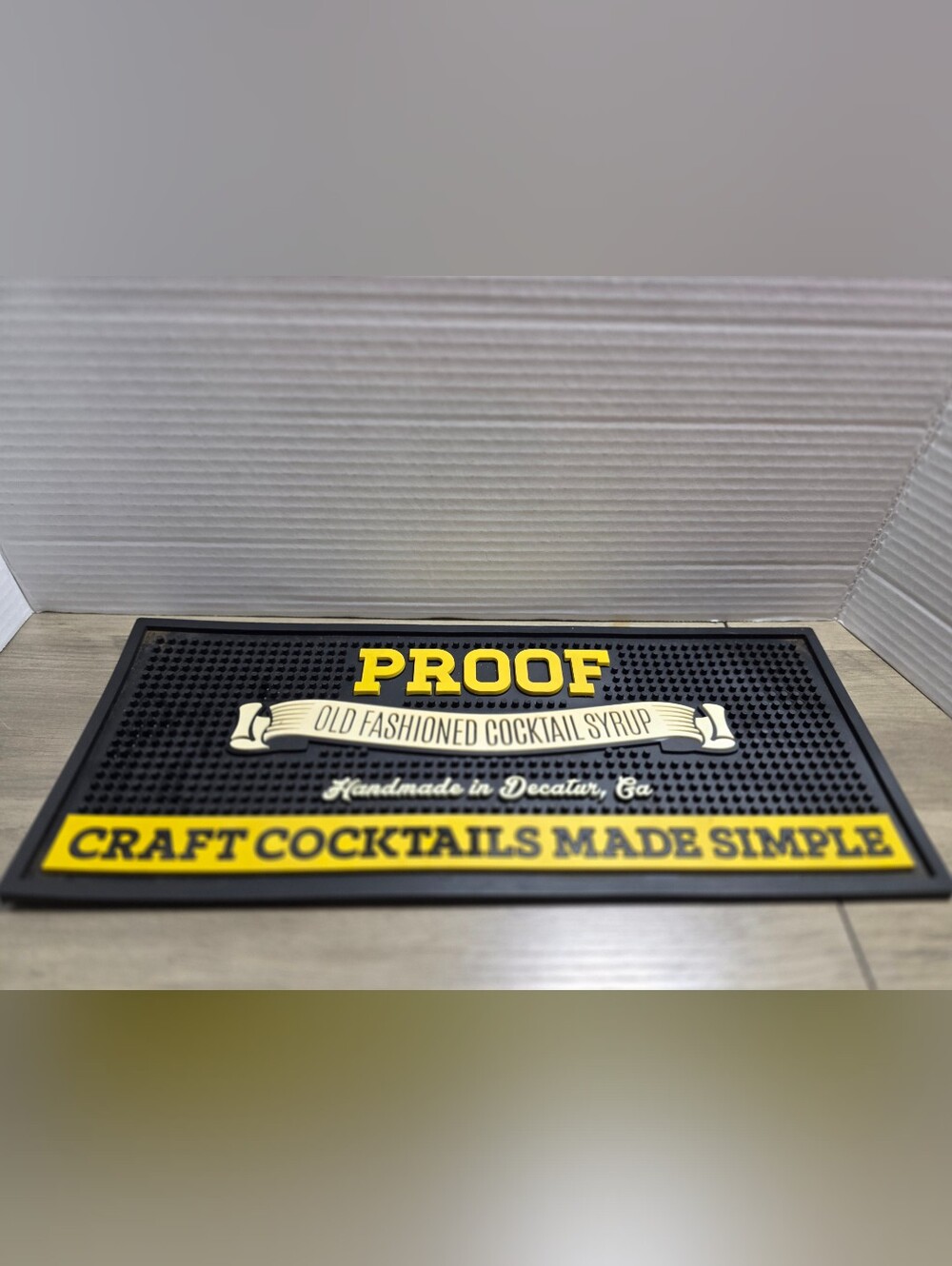 Pub Rubber Spill Mat Bar Mat Black Proof Old Fashioned Cocktail Syrup Georgia